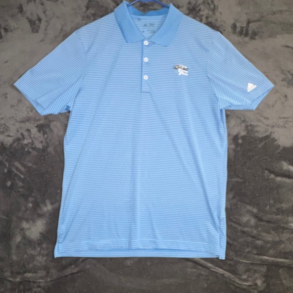 adidas Other - Men's Medium Adidas Golf Polo Light Blue Torrey Pines Striped Performance Shirt